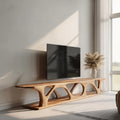 Organic Modern Wood TV Console Table, Handcrafted Media Stand Entertainment Center Sideboard for Living Room Decor