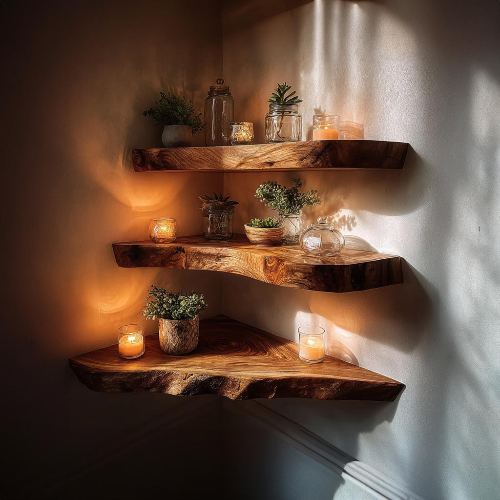 Rustic Floating Shelf Entryway Wall Storage And Decor