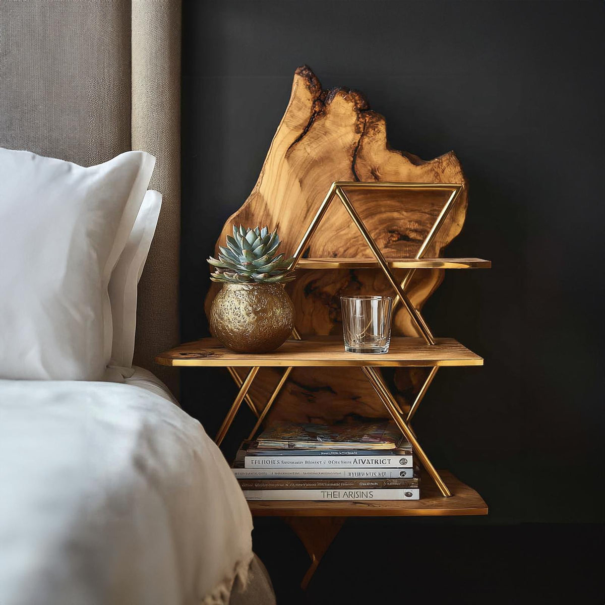 Rustic Floating Nightstand Bedroom Living Room
