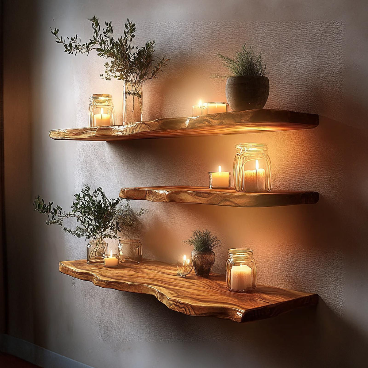 Rustic Floating Shelf Cozy Living Room Or Bedroom