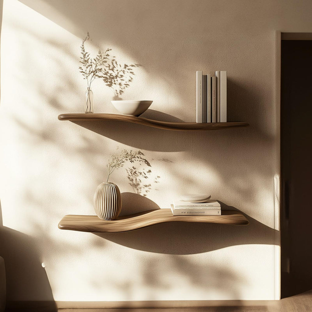 Rustic Curved Floating Shelf Handcrafted For Cozy Home Decor