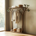 Handcrafted Solid Wood Tree Rack Organic Bedroom