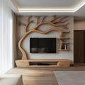 Rustic Tree TV Cabinet Living Room Bedroom Wall Unit