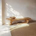 Rustic Wooden Shoe Bench With Organic Design Foyer