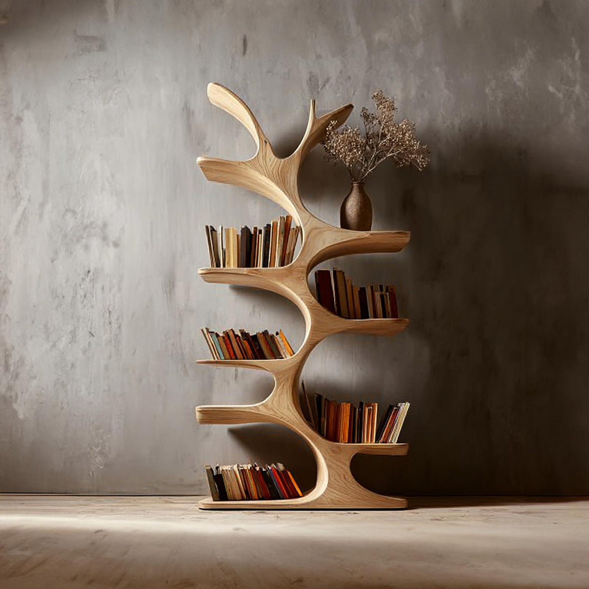 Midcentury Tree Bookcase Home Office