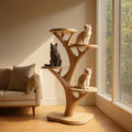 Rustic Wooden Cat Tree Stand Living Room Play SINLKITT051