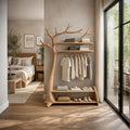 Natural Tree Coat Rack Bedroom Corner