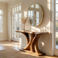 Modern Twin Pedestal Console Table Entryway Hallway Living Room