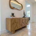 Minimalist Solid Wood Storage Cabinet, Modern Clean Structured Sideboard Credenza for Living Room, Hallway