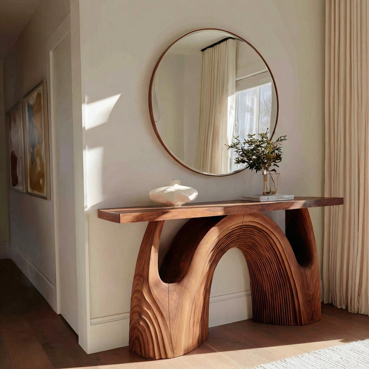 Organic Double Arch Console Table Sofa Back Living Room