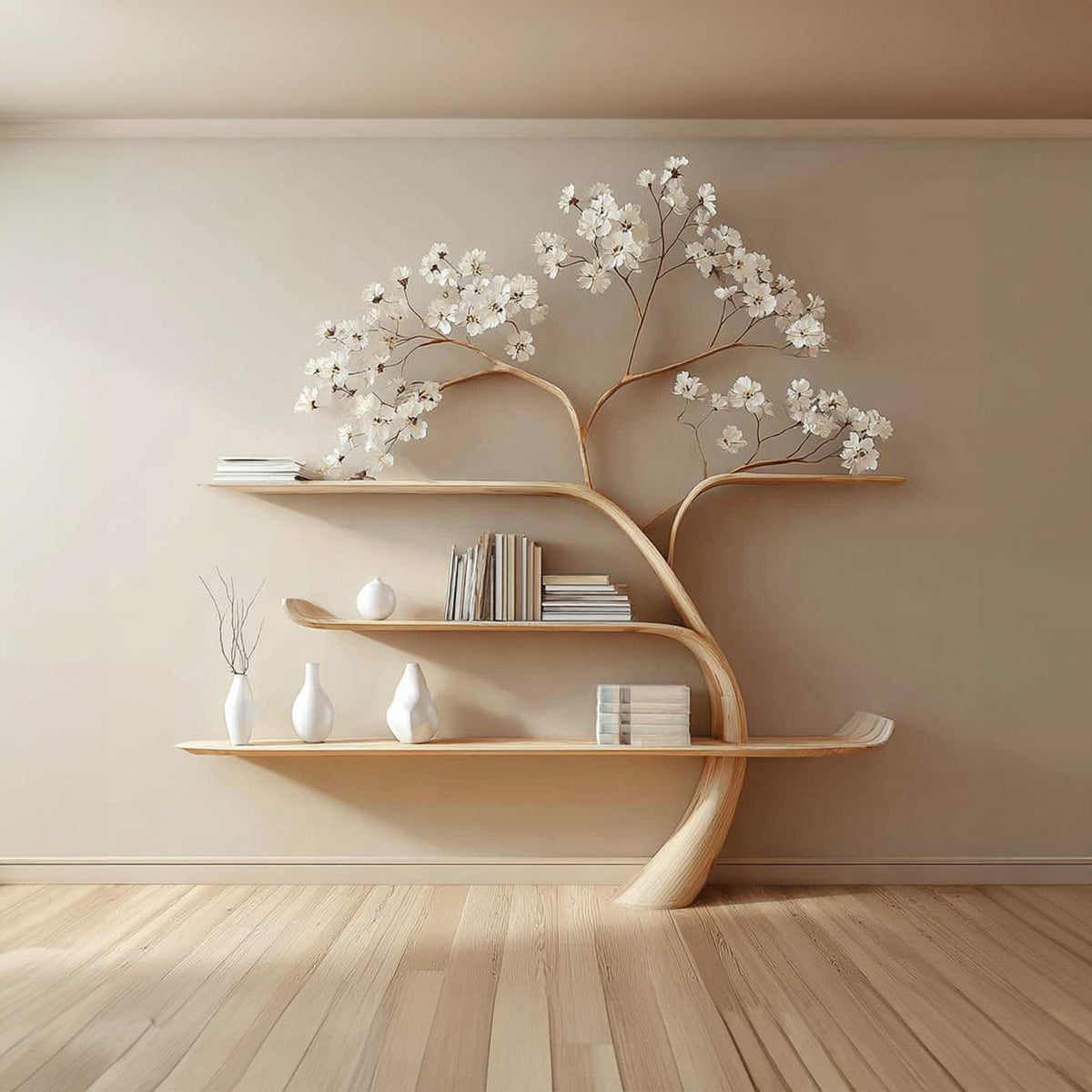 Mid Century Tree Bookshelf Modern Living Bedroom
