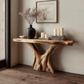 Rustic Live Edge Wood Console Table, Living Room & Entryway Accent Sofa Table, Model