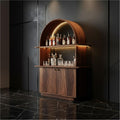 Mid Century Arched Bar Cabinet Dining Room Interior Beverage Display
