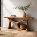 Organic Modern Console Table Sculptural Design For Japandi Interior