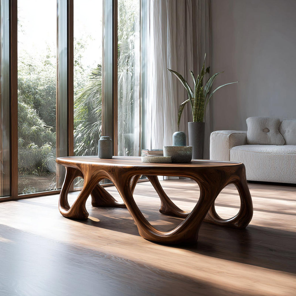 Mid Century Sculptural Coffee Table Living Room