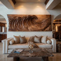 Modern Ocean Wave Wood Wall Art Living Room Wall Decor