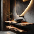 Modern Rustic Bathroom Vanity Wall Floating Wood Counter