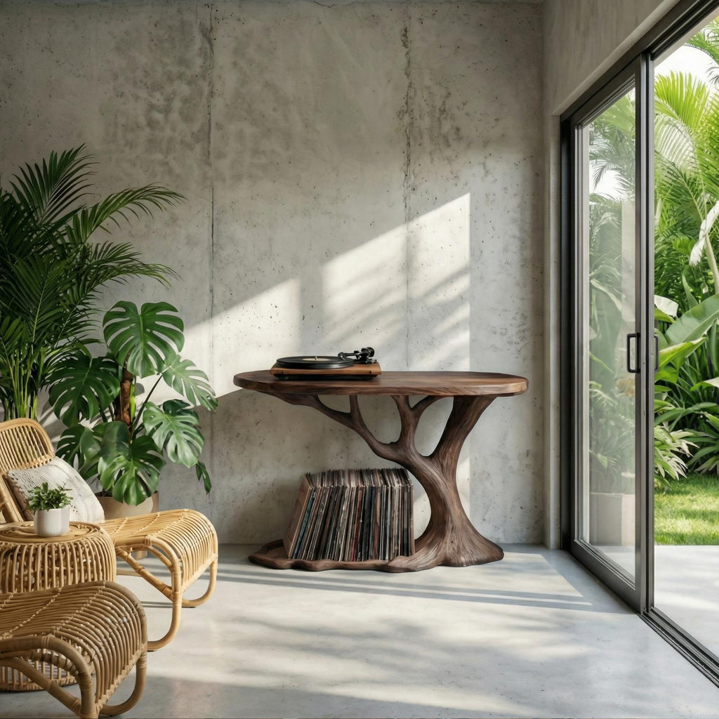 Modern Tree Shaped Record Player Stand Living Room