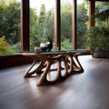 Teezano Mid Century Artistic Wood Coffee Table, Living Room Solid Wood Center Table, Model SINLKICF077