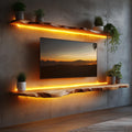 Live Edge Solid Wood TV Console For Living Room