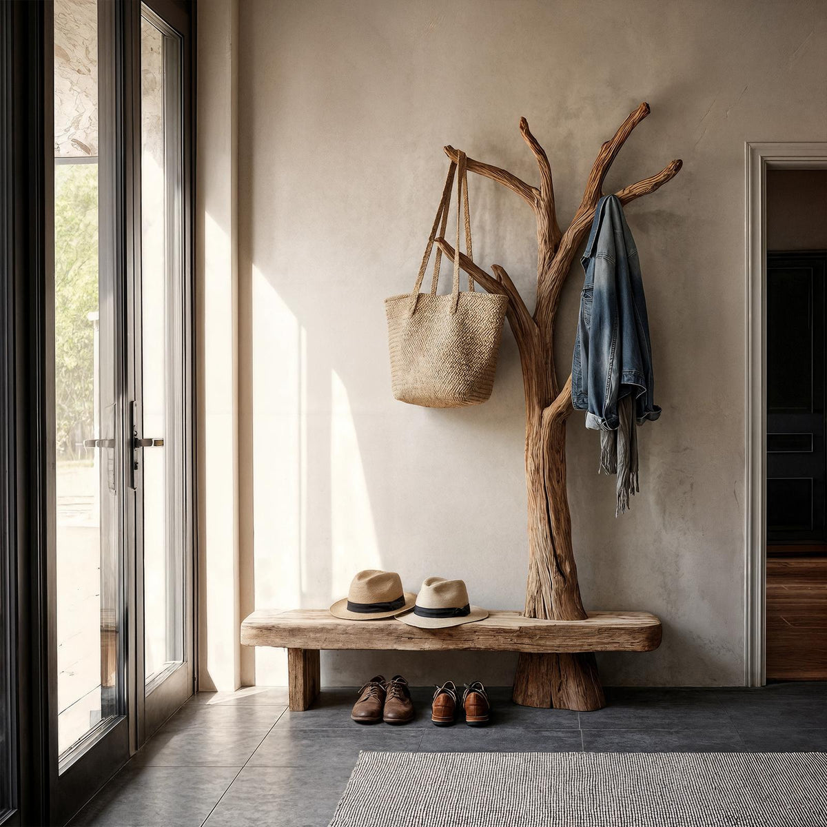 Rustic Tree Coat Rack Entryway And Hallway