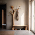Rustic Standing Tree Coat Rack Entryway And Living Room