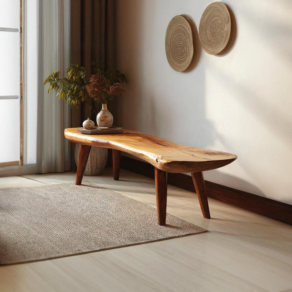 Rustic Long Bench Entryway Modern Accent Furniture