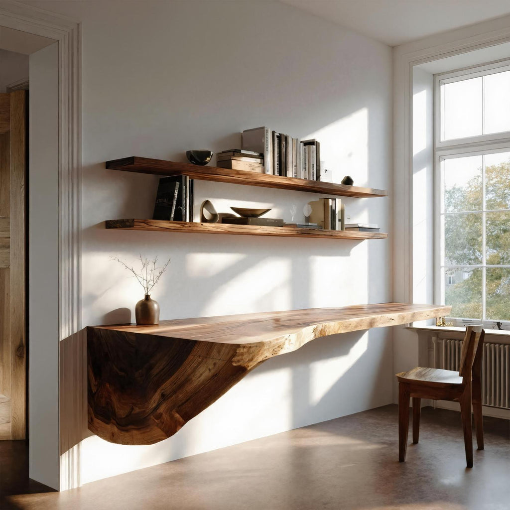 Organic Floating Desk For Home Office Or Living Space