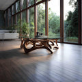 Spry Interior Mid Century Artistic Wood Coffee Table, Living Space Solid Wood Center Table, Model SINLKICF077