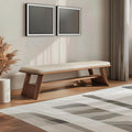 Mid Century Wooden Bench Living Room Decor