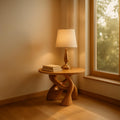 Free Standing Mid-Century End Table, Solid Wood Bedside Nightstand & Side Table for Bedroom & Living Room
