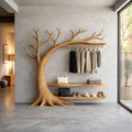 Organic Wood Tree Coat Rack Modern Living Room
