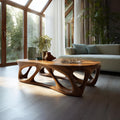 Teezano Mid Century Modern Solid Wood Coffee Table, Elegant Living Room Design Accent Table, Model SINLKICF159