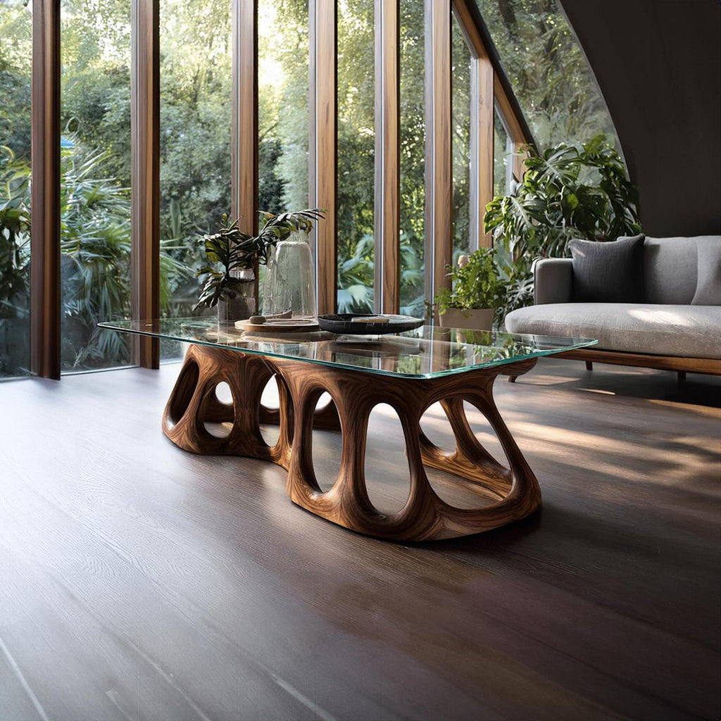 Mid Century Sculptural Coffee Table Modern Living Room