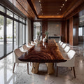 Rustic Live Edge Solid Wood Dining Table Dining Room