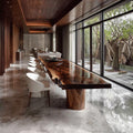 Rustic Solid Natural Wood Dining Table Dining Room