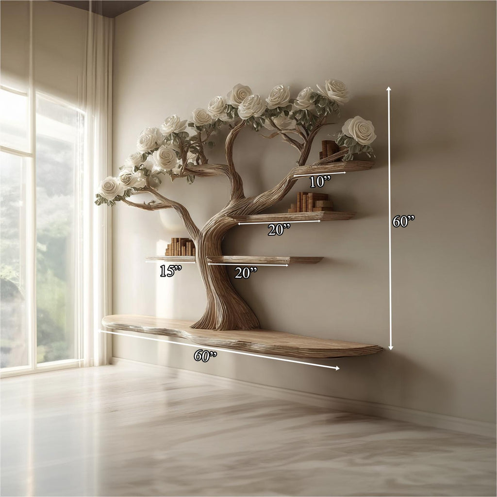 Rustic Tree Bookshelf Living Room
