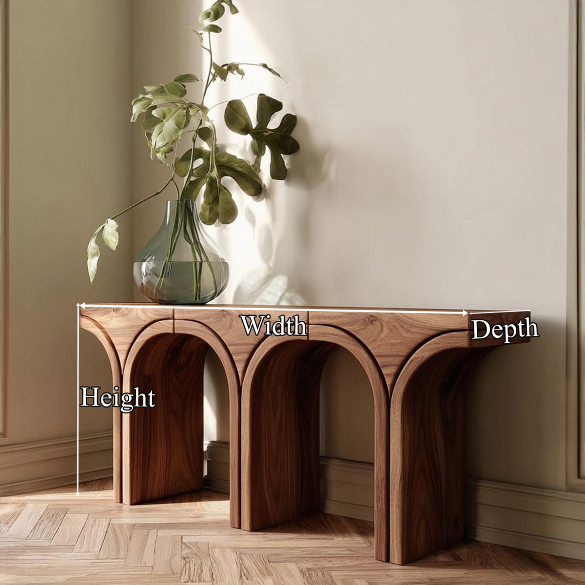 Mid Century Arch Console Table Living Room Entryway