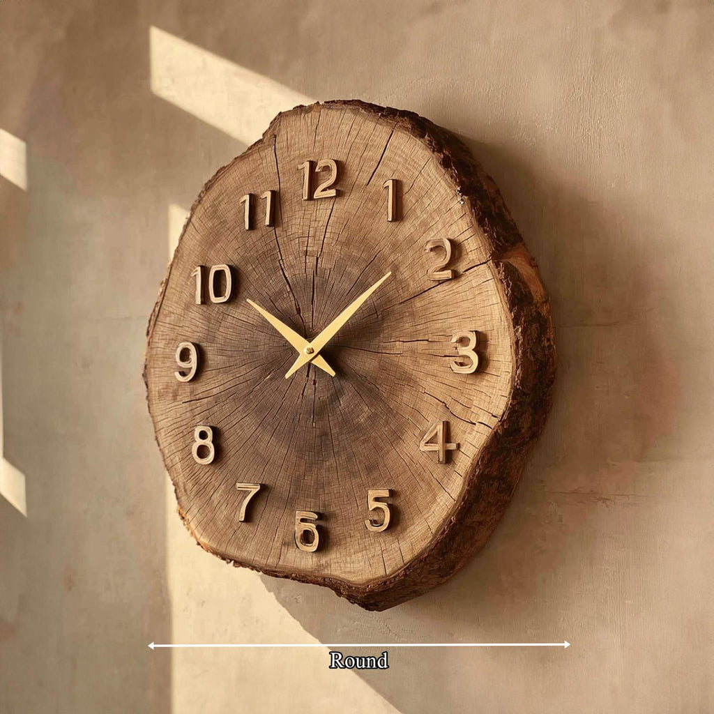 Rustic Timber Slice Wall Clock Entryway Or Hallway SINLKICK016