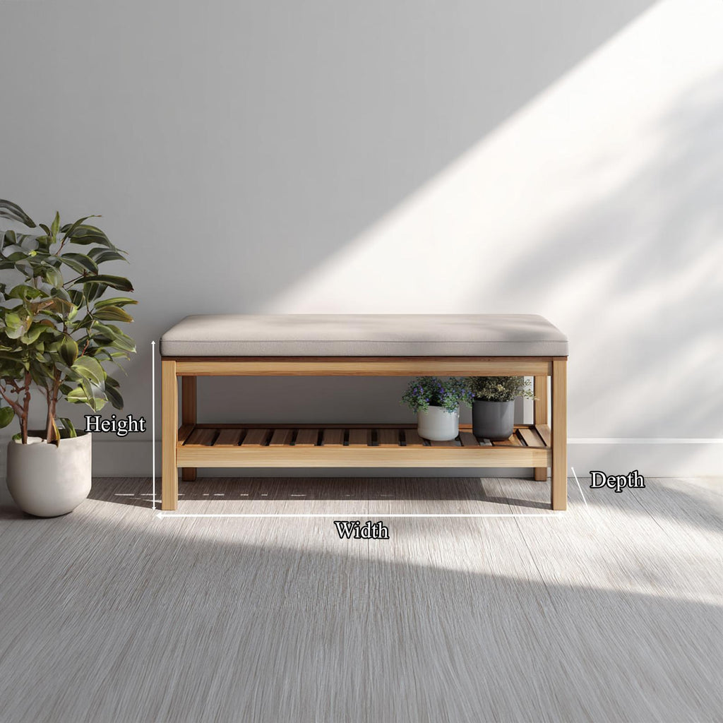 Midcentury Farmhouse Shoe Bench Entryway