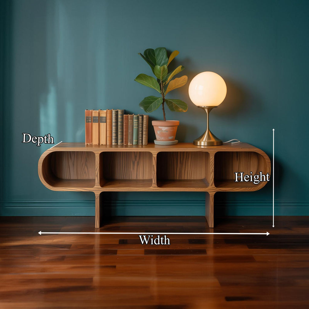 Mid Century Modern Wood Storage Console, Accent Credenza Sideboard with Cabinets for Living Room & Bedroom
