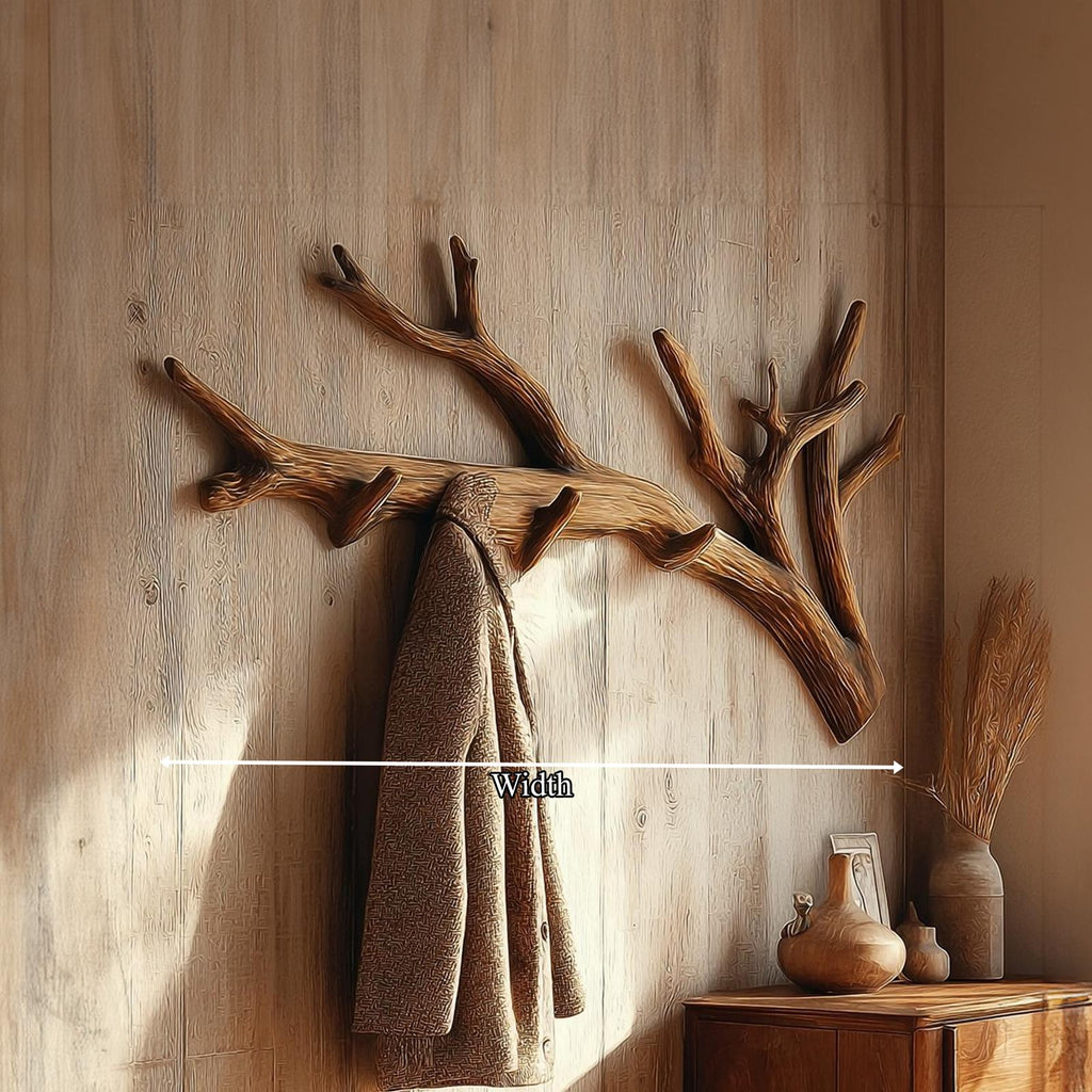 Rustic Tree Branch Wall Hook Living Room