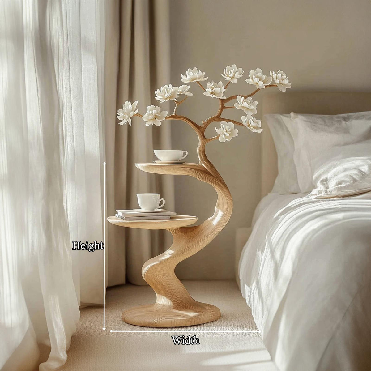 Rustic Tree Shape Side Table Bedroom Decor