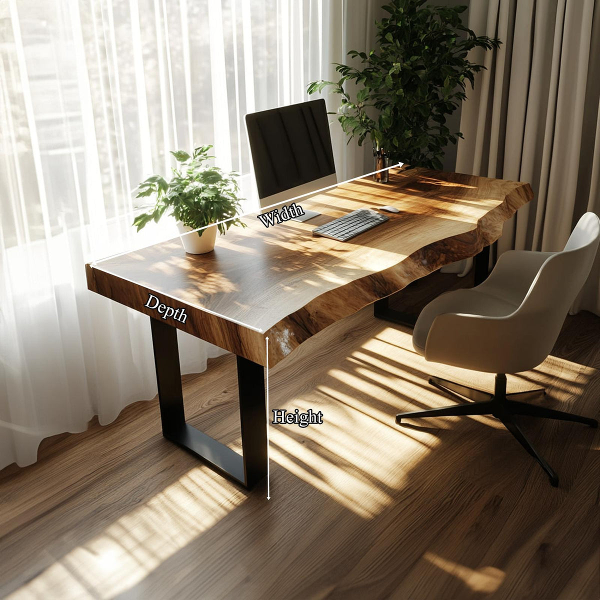 Rustic Live Edge Writing Desk Home Office And Reading Room
