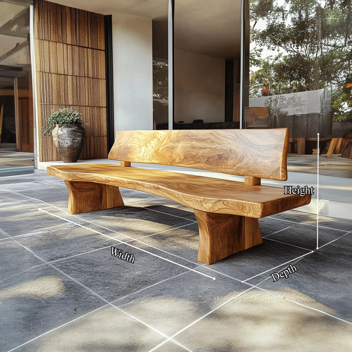 Handcrafted Wood Bench Luxury Living Room