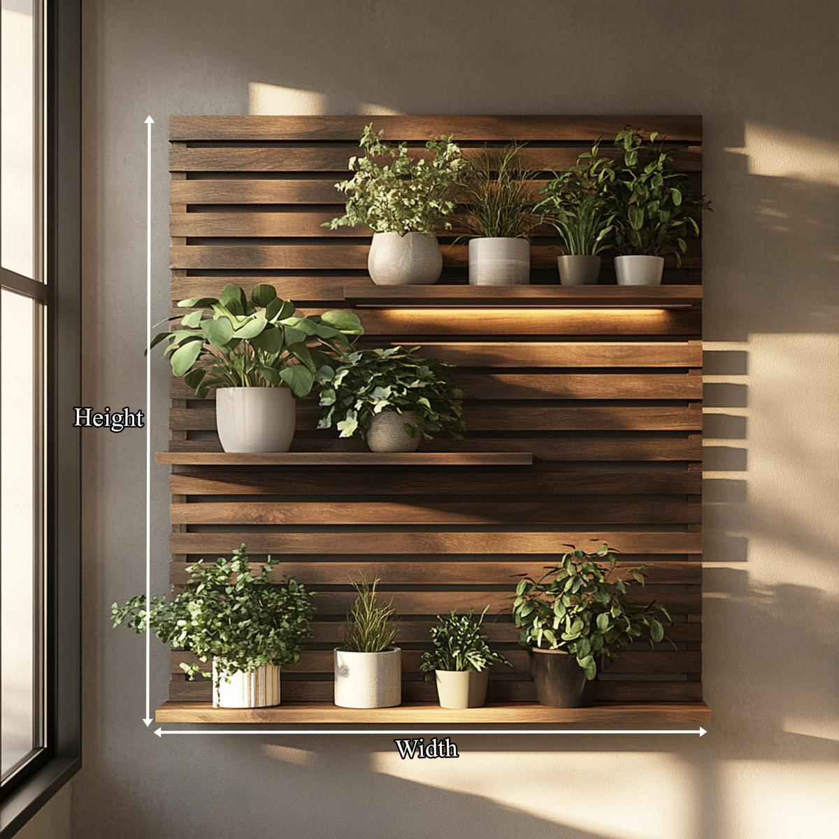 Modern Wooden Wall Planter Shelf Living Room Or Hallway