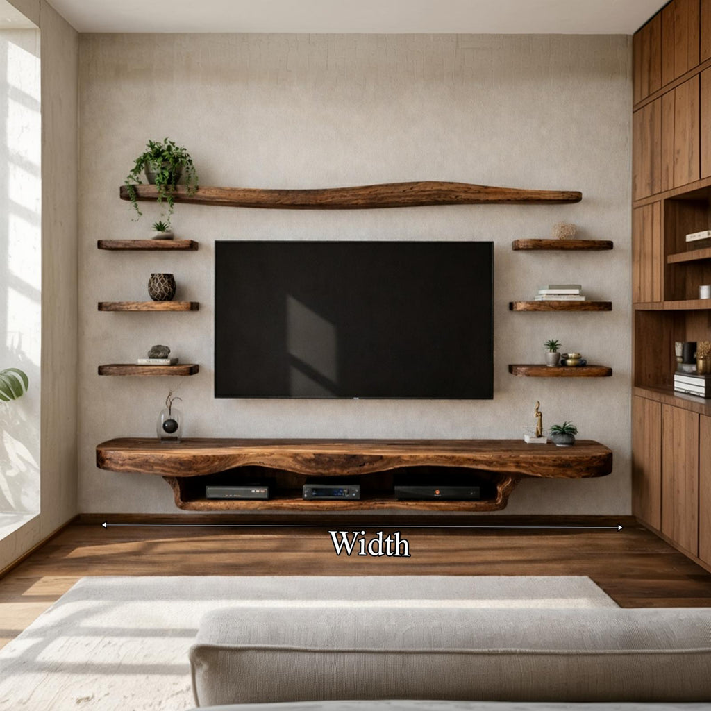 Organic Modern Floating TV Console For Living Room
