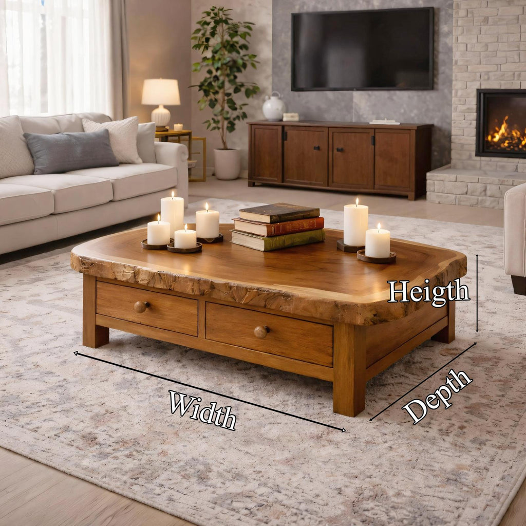 Solid Wood Storage Coffee Table Functional Modern Living Room Interior SINLKICF311
