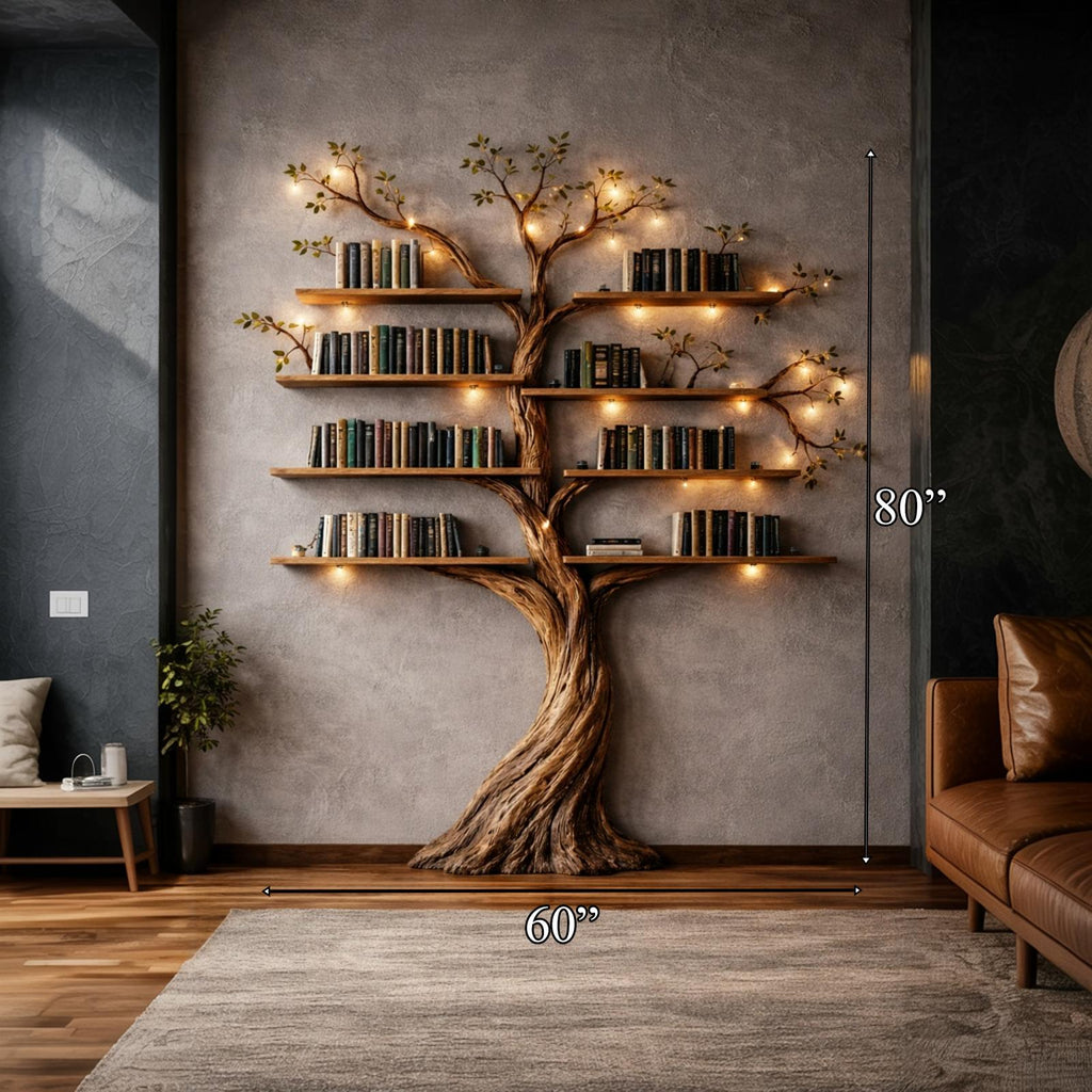 Rustic Nature Inspired Tree Bookshelf For Home