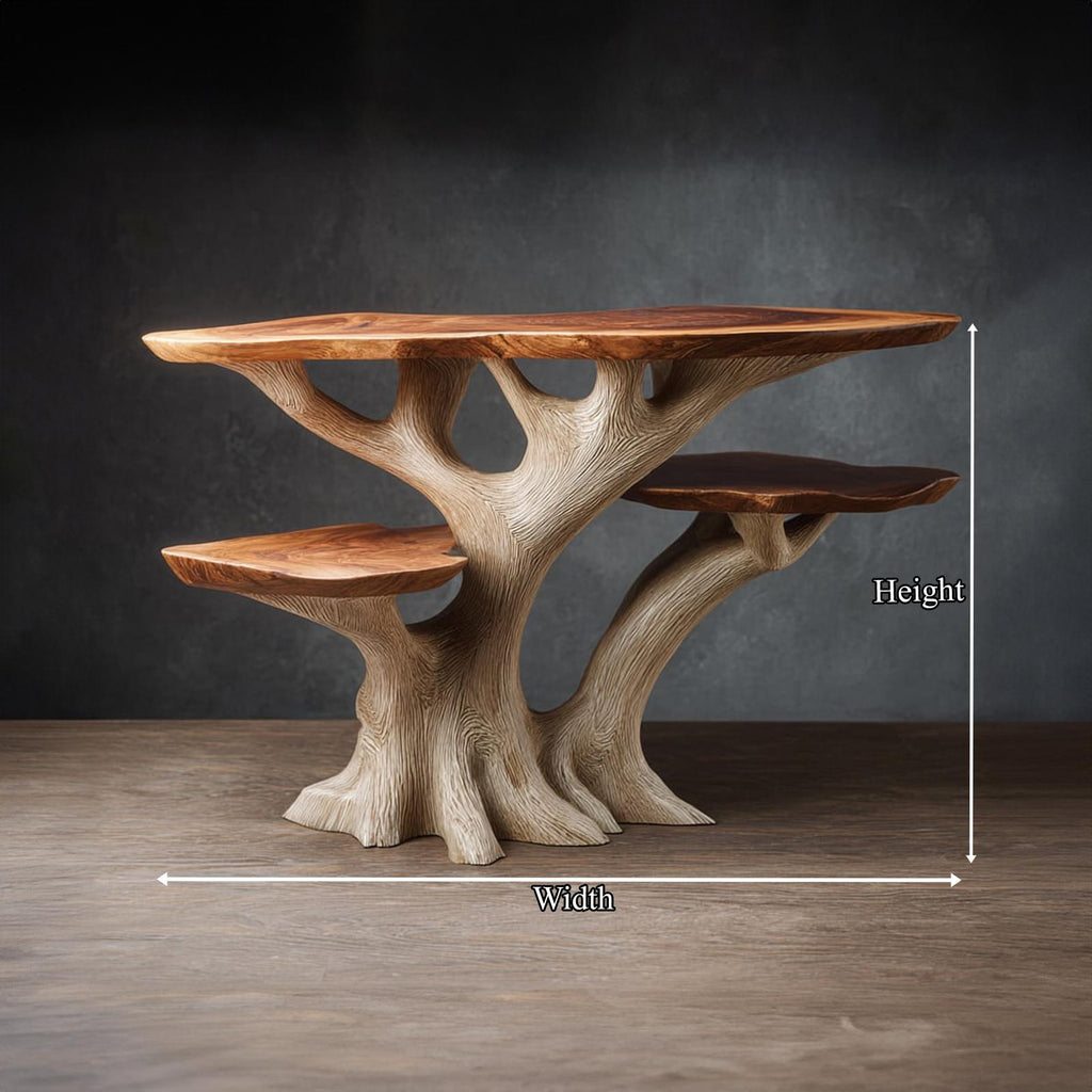 Rustic Sculptural Bedside Table Bedroom Living Room Decor